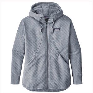 Patagonia Quilted Zip Hoodie in Light Gray